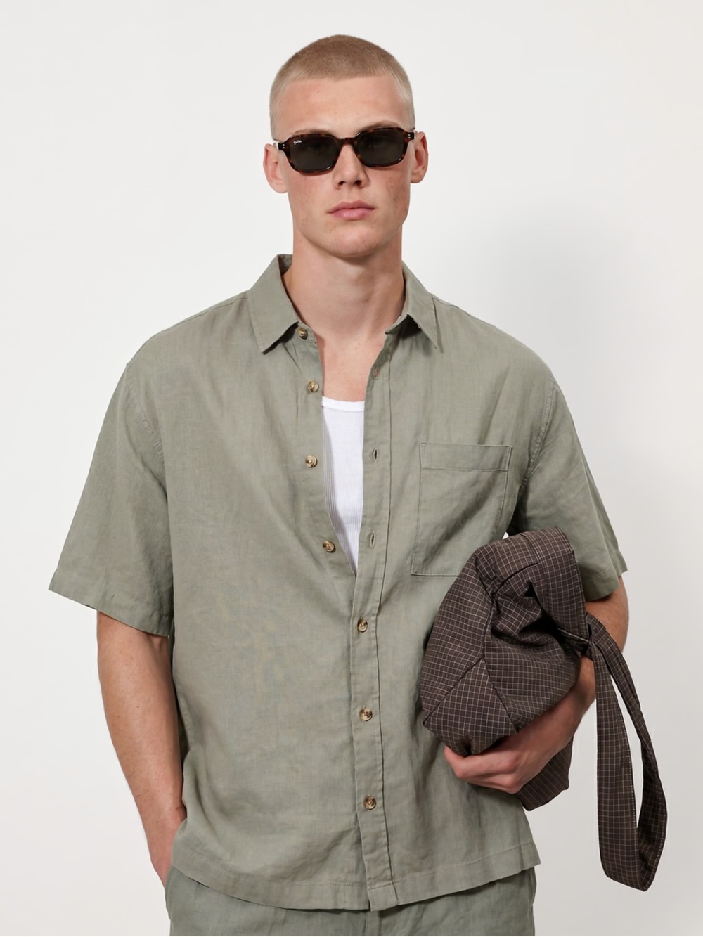 ASOS Short Sleeve Button-Down Linen Blend